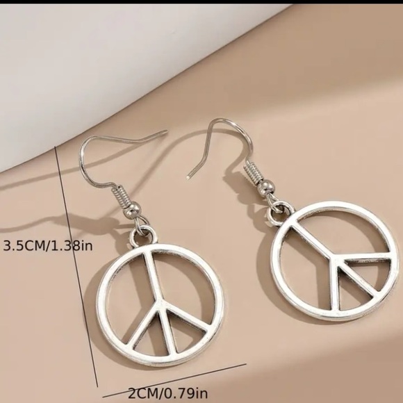 BOGO! Peace Sign dangle earrings NEW Boutique - Picture 4 of 5
